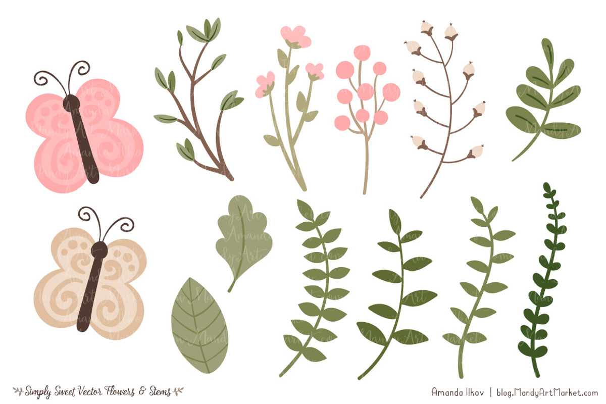 Soft Pink Flowers Clipart, an Illustration by Amanda Ilkov (Photo 4 of 4)