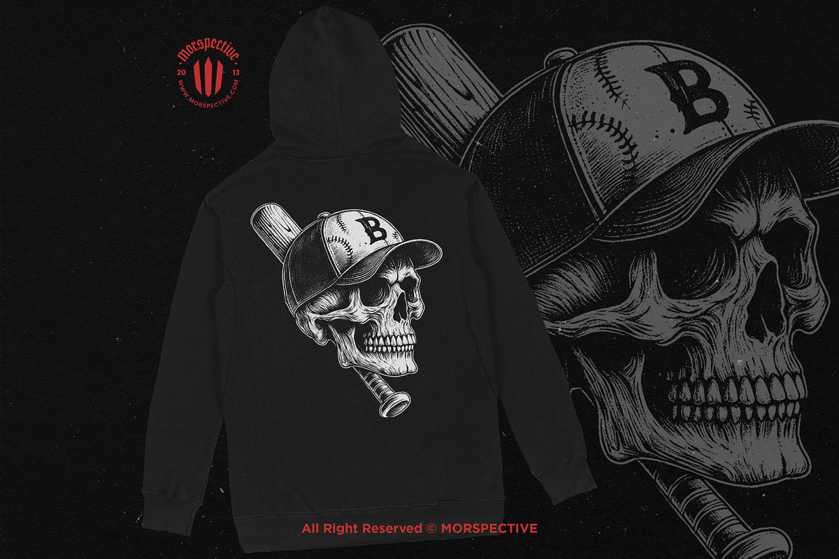 10 Bundle Dark Art Skull Bat Basebal, an Illustration by Morspective (Photo 4 of 7)