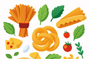 Fresh ingredients for pasta, a Food Illustration by SouravDesign (Thumbnail 3 of 3)