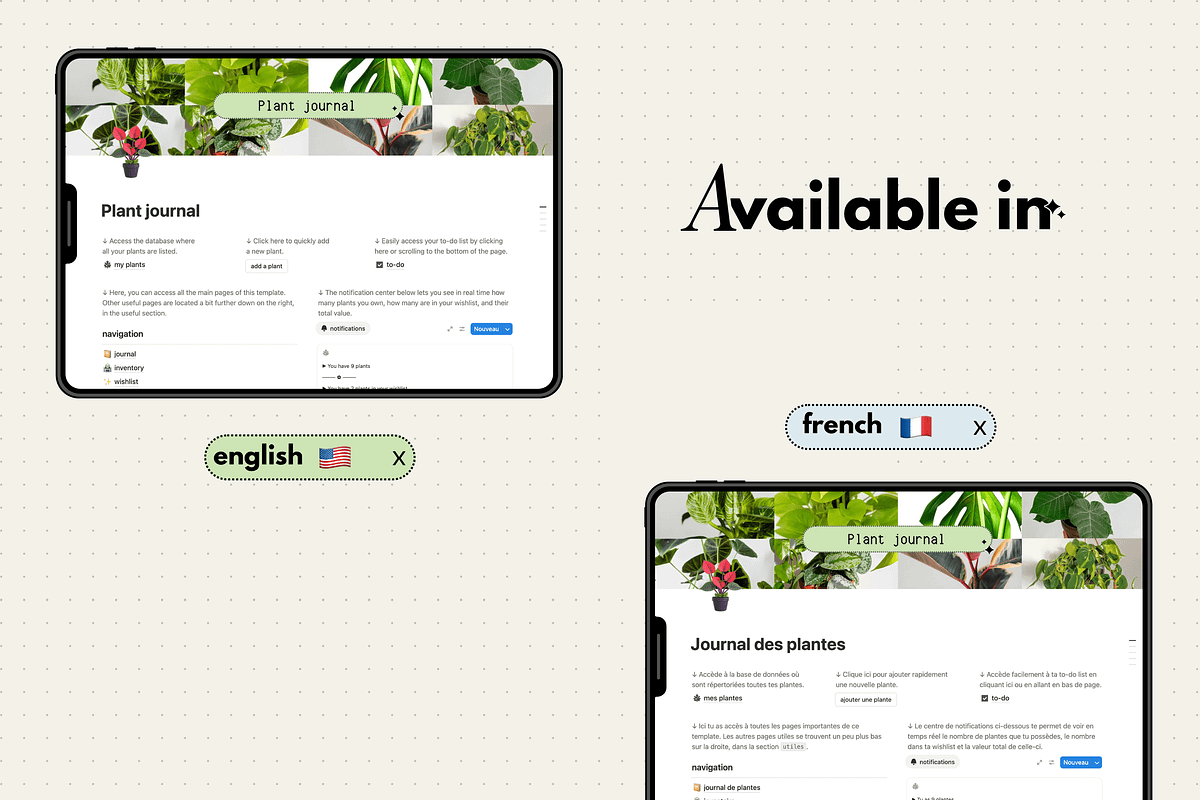 Plant journal - Notion template, a Websites & App Template by Iasan Design (Photo 11 of 11)