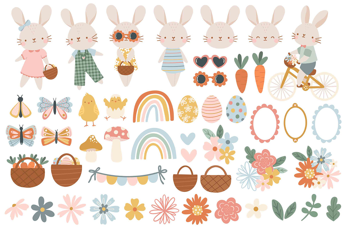 Hello Easter Clipart Paper Set, a Seasonal Illustration by Studio Hello Joy (Photo 2 of 3)
