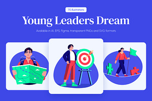 Young Leaders Dream Illustration Set, a Technology Illustration by Brickclay
