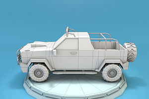 Cartoon Jeep SUV Low Poly 3D Model