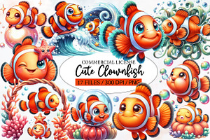 Cute Clownfish Clipart, an Illustration by Designworld