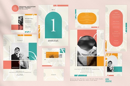 Trendy Wedding Invitation Suite, an Invitation Template by Azka Creative