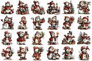 Christmas Whimsical Snowman Clipart, a Seasonal Illustration by Black Bird Studio (Thumbnail 2 of 7)