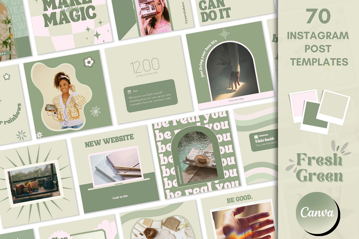Green Social Media Templates Canva, a Social Media Template by Boltik Studio (Photo 1 of 10)