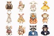 Watercolor Woodland Animals Clipart, an Illustration by Design Market (Thumbnail 2 of 4)