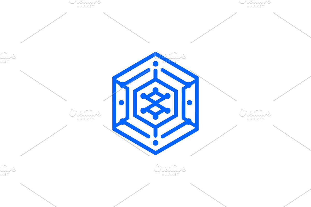 Hexagonal Tech Emblem Logo, a Branding & Logo Template by Vectorium Studio (Photo 1 of 9)