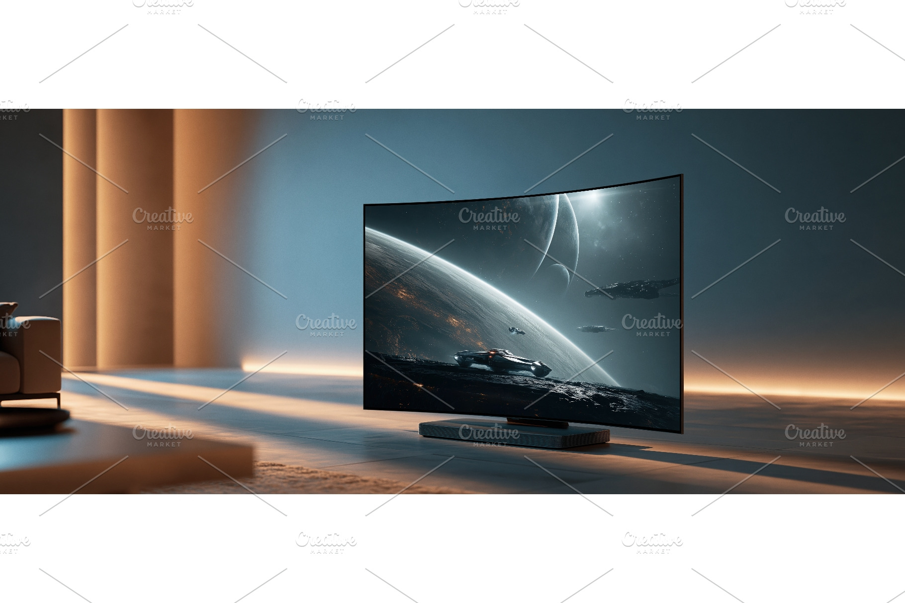 Luxury Curved OLED TV Displaying, a Technology Photo by piter.goskov