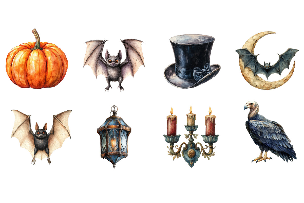 Vintage Halloween Clipart, an Illustration by Designworld (Photo 4 of 5)