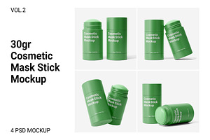 Cosmetic Mask Stick Mockup Vol.2, a Packaging Mockup by Akebareee