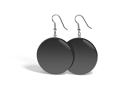Black Round Earring Pair 3D Model, an Object 3D Model by rebrandy