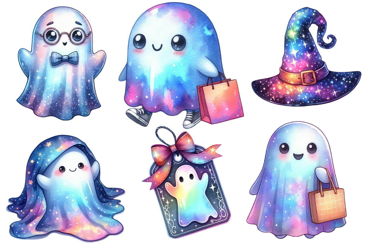 Cute Holographic Halloween PNG Clipa, an Illustration by Designworld (Photo 3 of 6)