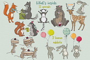 Woodland birthday vector clipart, an Object Graphic by Trinibis (Thumbnail 2 of 4)