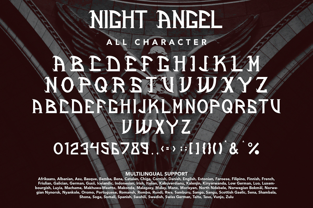 NightAngel -Blackletter Display Font, a Blackletter Font by AQR Studio (Photo 7 of 10)