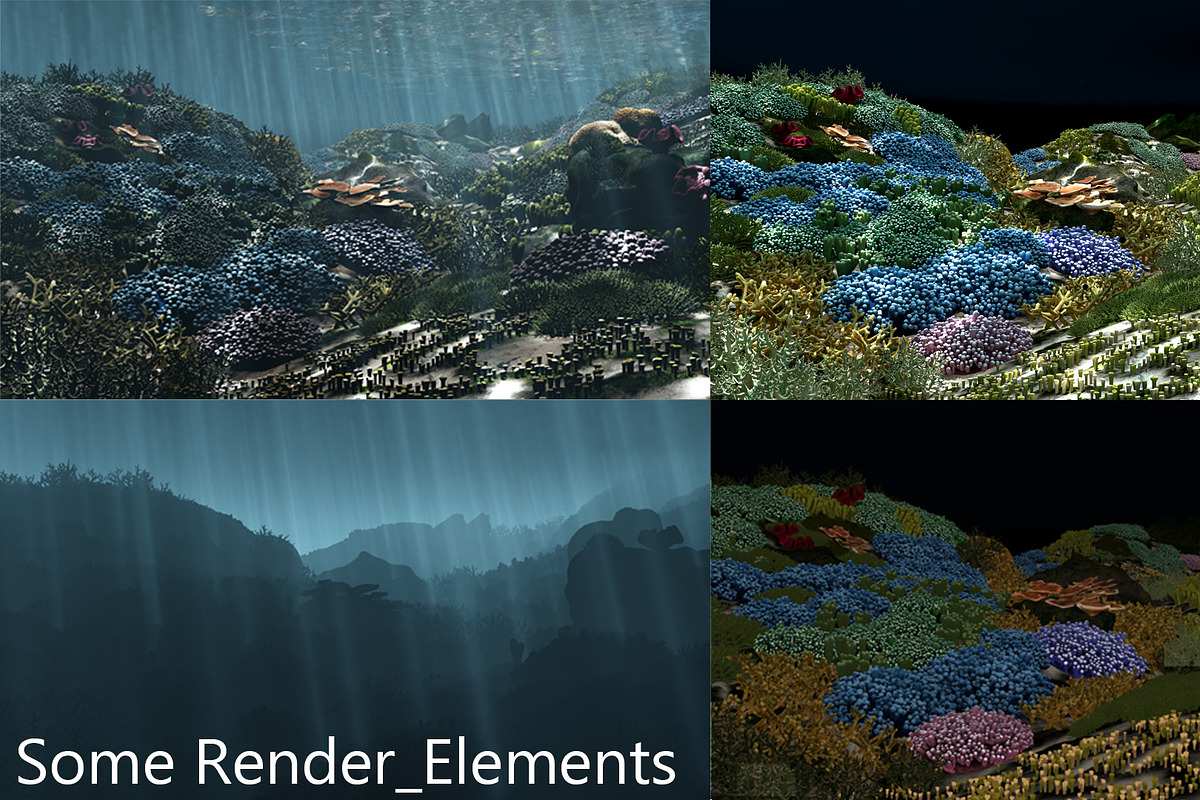 3D Cartoon Underwater Coral Reef Hab, an Environmental 3D Model by NOMODOL (Photo 11 of 24)