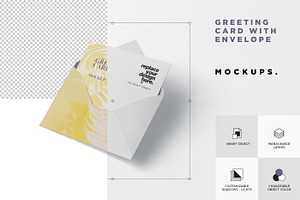 Greeting Card Mockup With Envelop