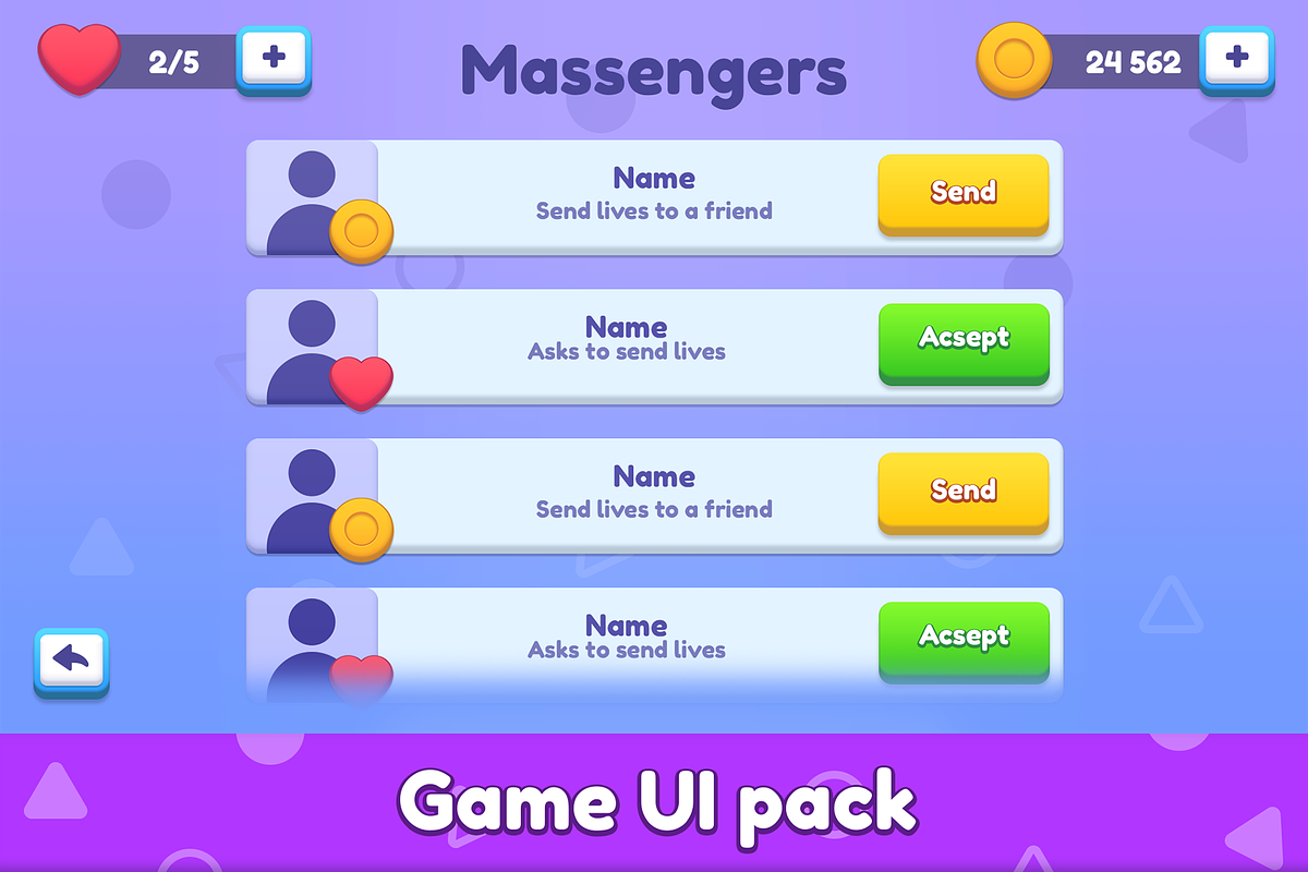 Purple GUI game pack, an UI Kit Template by KartInnka (Photo 8 of 13)