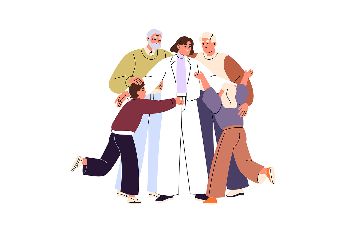 Happy hugging families set, a Person Illustration by PaperTrident (Photo 2 of 6)