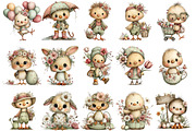 Whimsical Easter Chick Clipart, an Illustration by OK Design (Thumbnail 3 of 6)