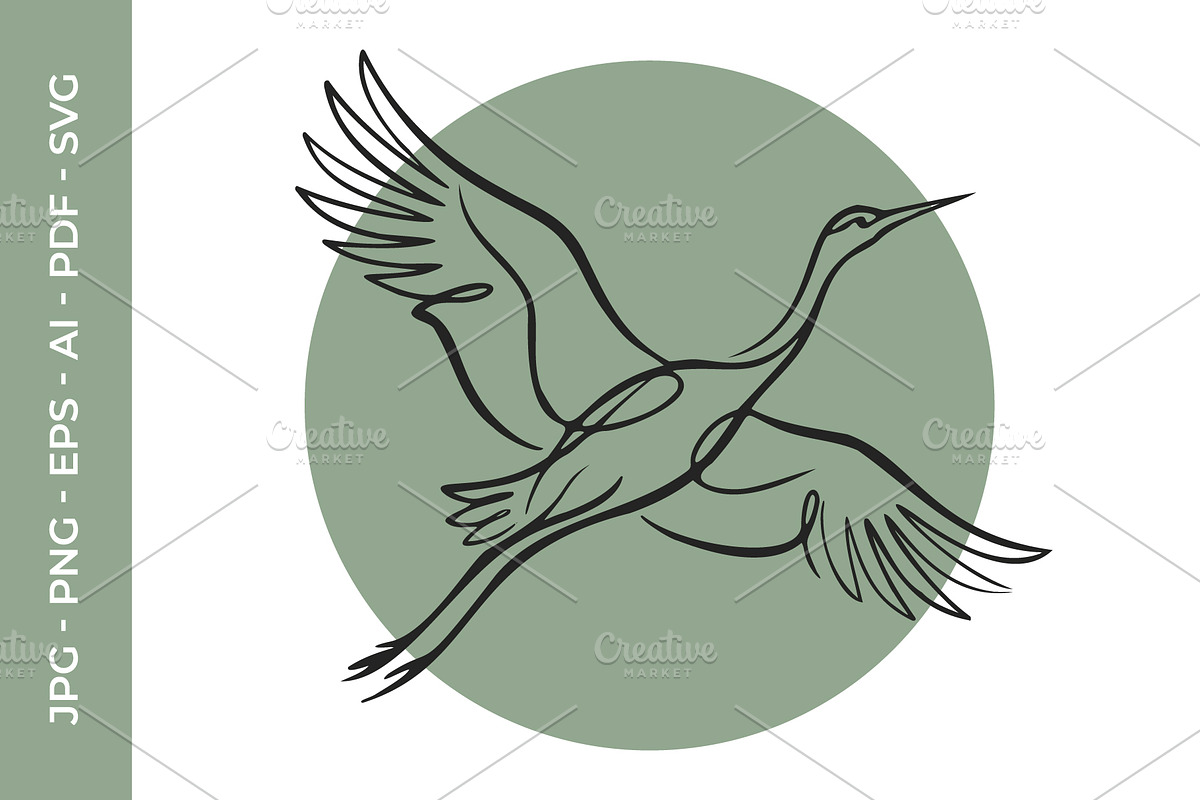 Elegant Crane Bird in Motion artwork, an Object Illustration by nandinigraphics (Photo 1 of 3)