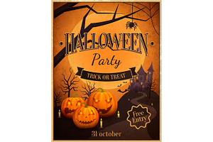 Halloween Party Trick Or Treat Vector Illustration