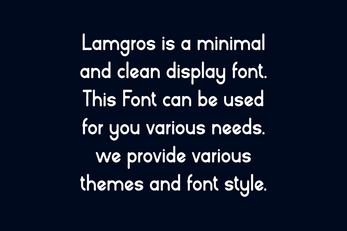 Lamgros - Minimal Logo Font, a Font by Iqsiart Studio (Photo 3 of 6)