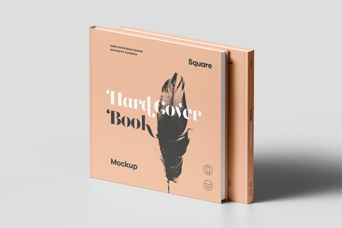 Hard Cover Square Book Mock-up, a Books & Magazine Mockup by Yogurt86 (Photo 15 of 19)