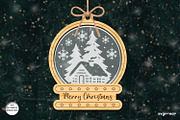 Christmas Snowglobe Ornaments SVG, a Decorative Illustration by svgocean (Thumbnail 6 of 13)