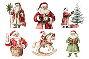Vintage Christmas Santa Clipart, an Illustration by Daily.Designs (Thumbnail 3 of 5)