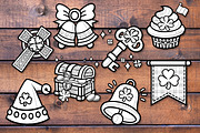 St. Patrick Black & White Clipart, a Seasonal Illustration by V Design Creator (Thumbnail 4 of 8)
