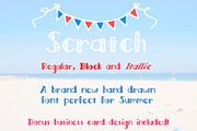 Scratch -Regular, Block, Italic Font, a Handwritten Font by Violet LeBeaux (Thumbnail 1 of 5)