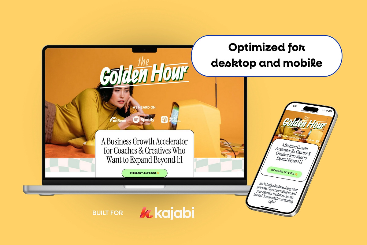 Sienna Kajabi Sales Page Template, a Landing Page Template by Odd Creatives (Photo 2 of 6)