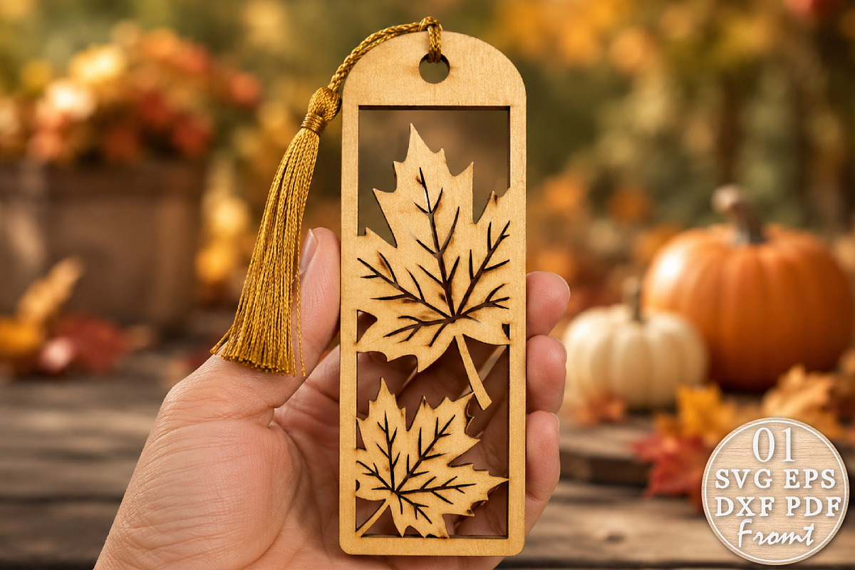 Maple Leaf Bookmark SVG Laser Cut, an Object Graphic by Rose Art (Photo 1 of 3)