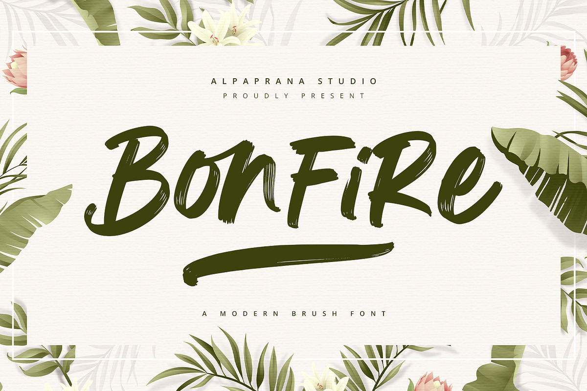 Bonfire - Modern Brush Font, a Handwritten Font by Alpaprana (Photo 1 of 13)