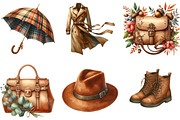 Watercolor Autumn Fashion Clipart, an Illustration by DreamArtGraphic (Thumbnail 5 of 6)