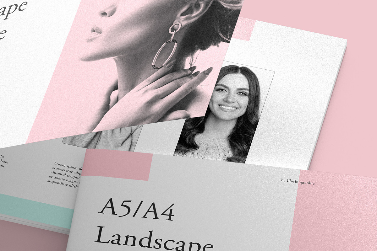5 A4 Landscape Brochure Mockup, a Books & Magazine Mockup by Illusiongraphic (Photo 20 of 25)