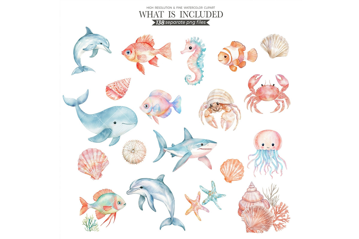 Watercolor Beach Day Clipart, an Illustration by CharmClipart (Photo 4 of 9)