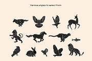 Animal Linocut Clipart Bundle, an Animal Illustration by ClayStudio (Thumbnail 3 of 5)