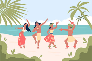 Hawaiian people. Positive hawaii, an Illustration by LadadikArt