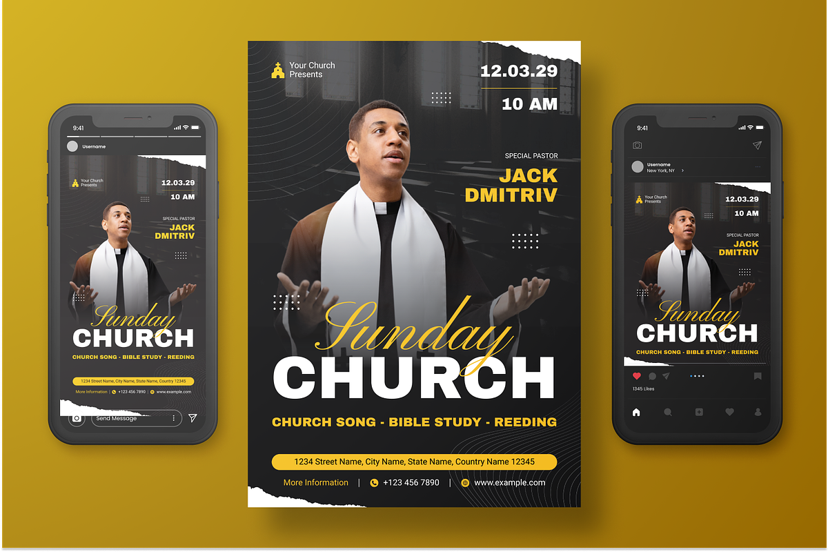 Sunday Church Flyer Set, a Flyer Template by Annora Studio (Photo 2 of 6)