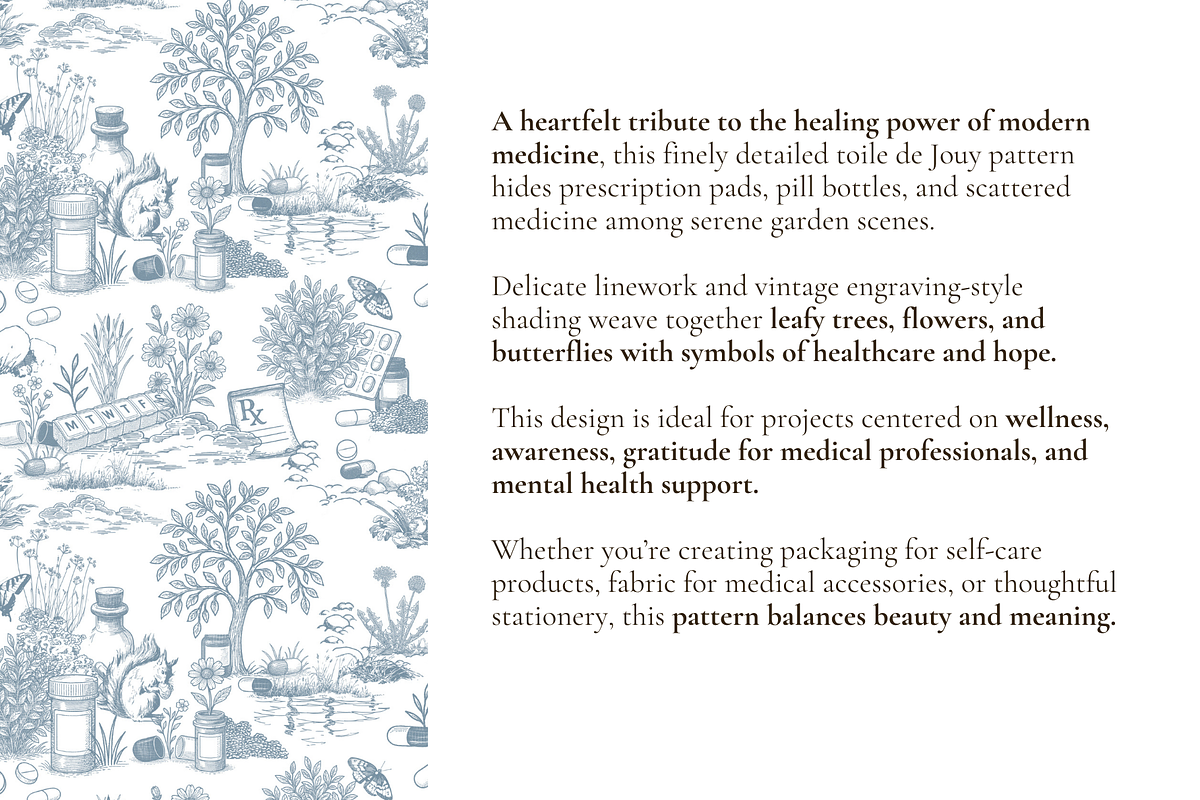 Medical Toile de Jouy Pattern, a Background Graphic by Hughes Studio (Photo 3 of 8)