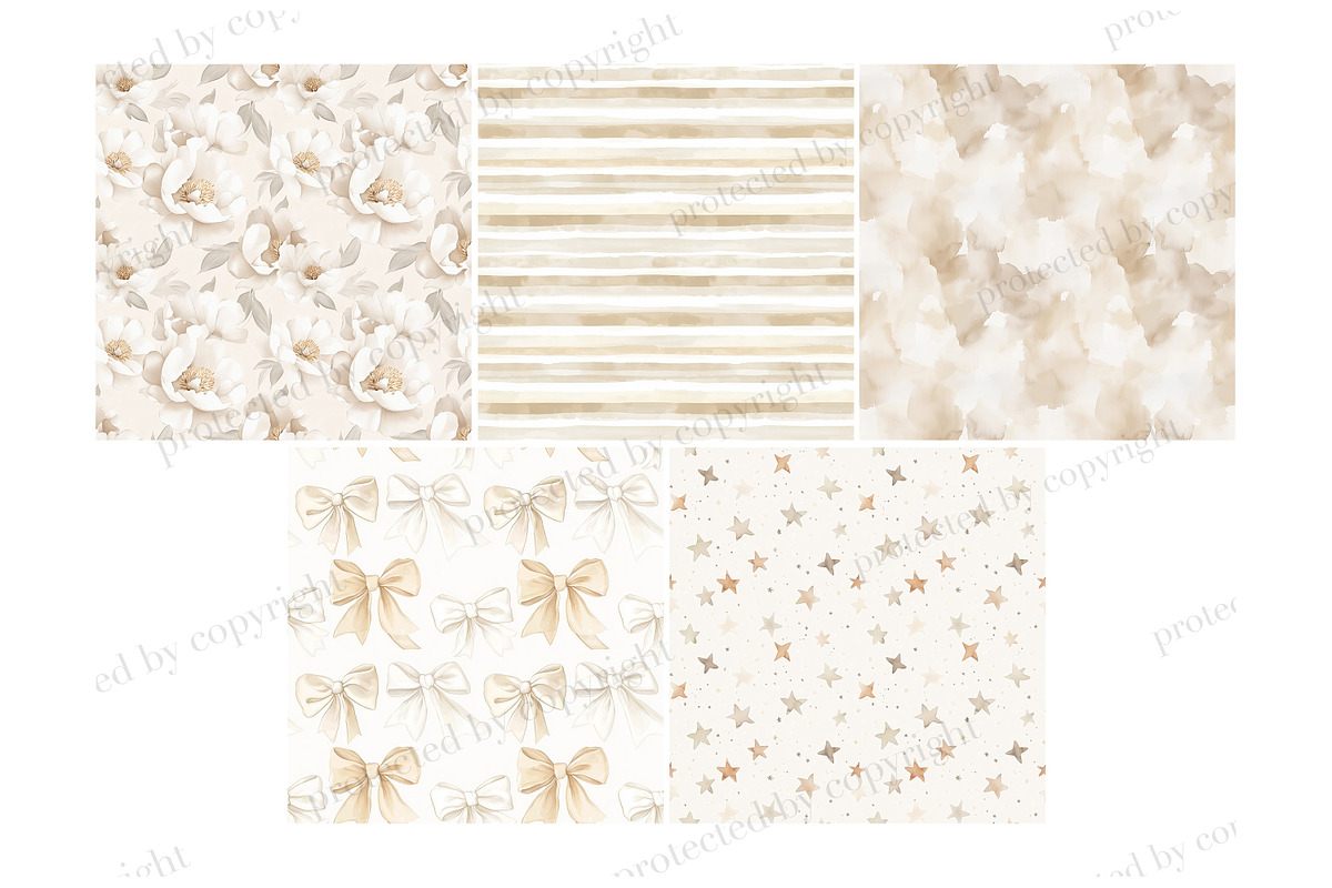 Neutral Baby Digital Paper, a Pattern Graphic by GlamArtZhanna (Photo 4 of 4)