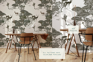 Safari. Seamless Patterns Panorama