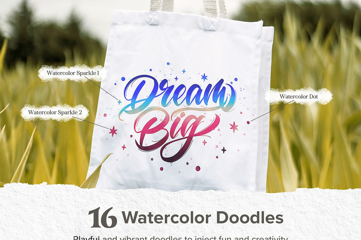 Watercolor Lettering Brush Toolbox, a Brush Add-On by Nico-Ng (Photo 6 of 16)