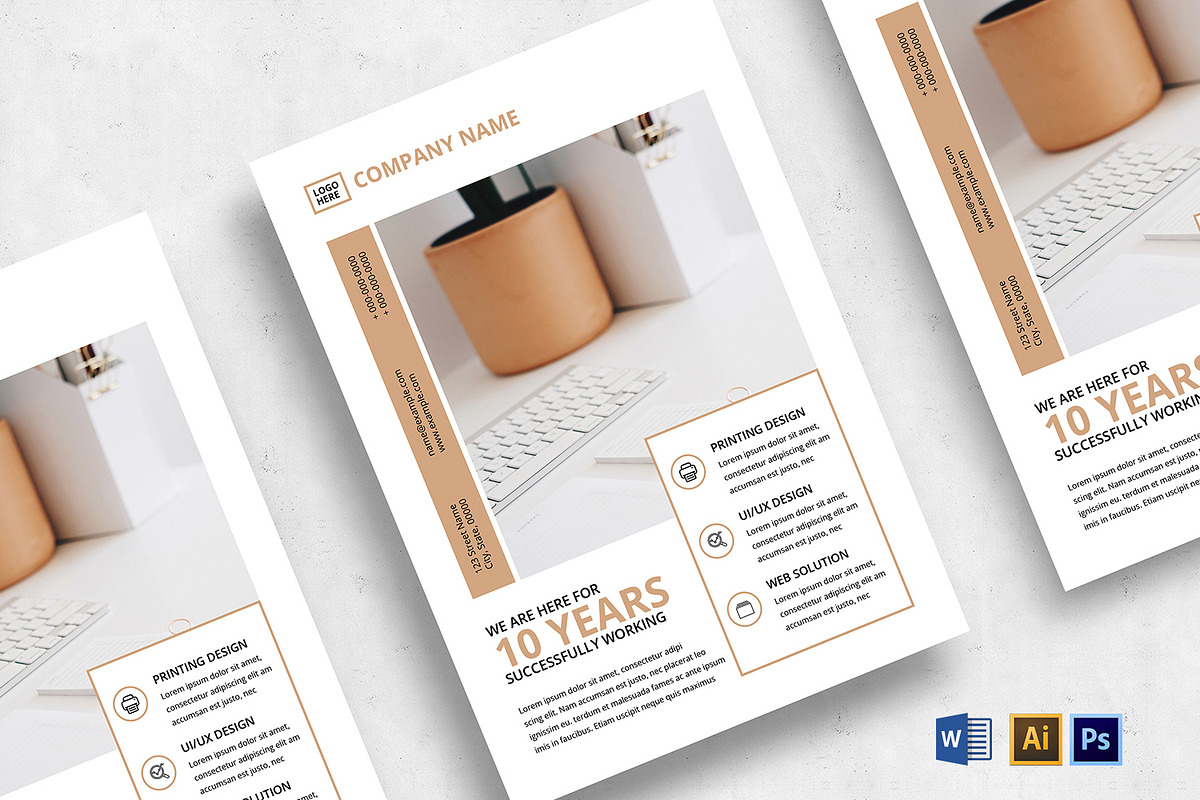 Minimal Flyer Bundle, Word Flyer, a Flyer Template by SmmrDesign (Photo 6 of 8)