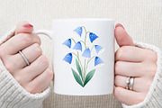 Watercolor Blue Flowers Clipart Set, an Illustration by Sublimation Artist (Thumbnail 5 of 6)