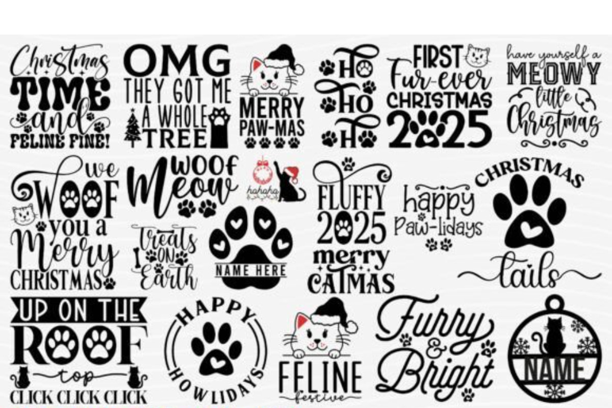 Pet Christmas Ornaments SVG Bundle, a Graphic by BeeCraftR (Photo 1 of 13)