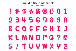 Liquid 3 Style Alphabet Typography